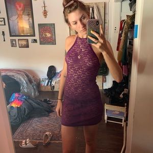 Purple high neck Victoria’s Secret lace slip